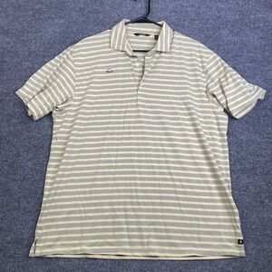Radmor Golf Mens XL Pima Cotton Striped Polo Shirt Green Cream WA GOLF Logo
